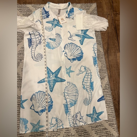 NWT NORACORA button down cotton lace tunic - Picture 3 of 13